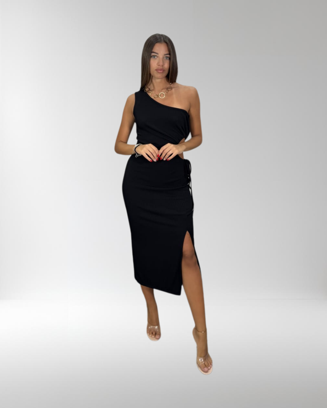 vestido de un hombro negro